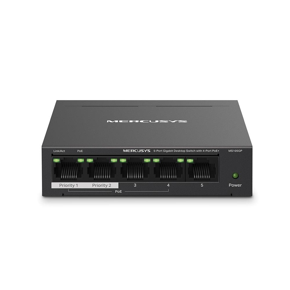 Mercusys MS105GP 5-Port Gigabit Desktop Switch with 4-Port PoE - 1 Year Warranty 1