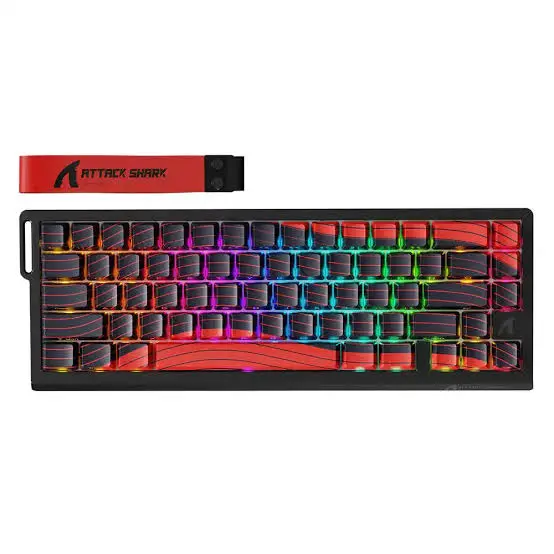 Attack Shark X68 PRO HE Keyboard - Black Red Contour Magnetic Switch - Moonlight Magnetic Switch 1