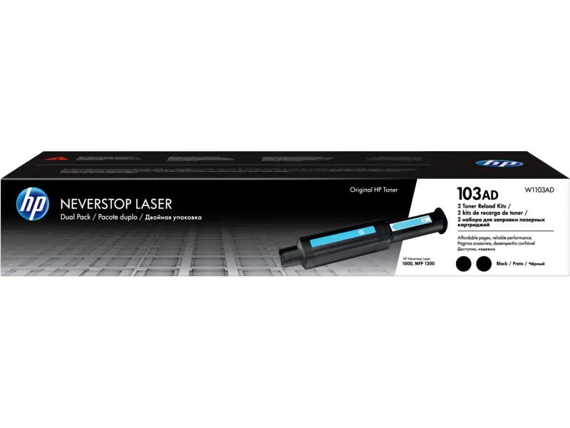 HP 103AD Dual Pack Black Original Neverstop Laser Toner Reload Kit 1
